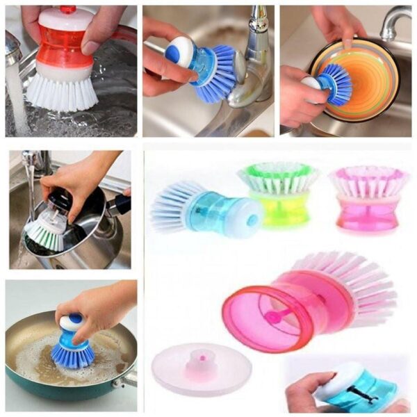 Liquid Soap Dishwasher Brush | Liquid Soap Dishwasher Brush Price in Pakistan | Dish Cleaning Brush | Dispensing Palm Brush | Dishwasher Brush