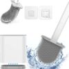 Silicone Wall-Mounted Toilet Brush | Silicone Brush | Bathroom Brush | Bath Cleaning Tool | Wall-Mounted Brush | Brush with Holder