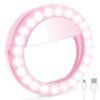 Mobile Selfie Light | Selfie Ring Light Small For Mobile (Pink) | USB Small Ring Light | Rechargeable Selfie Ring Light | Portable Flash Light