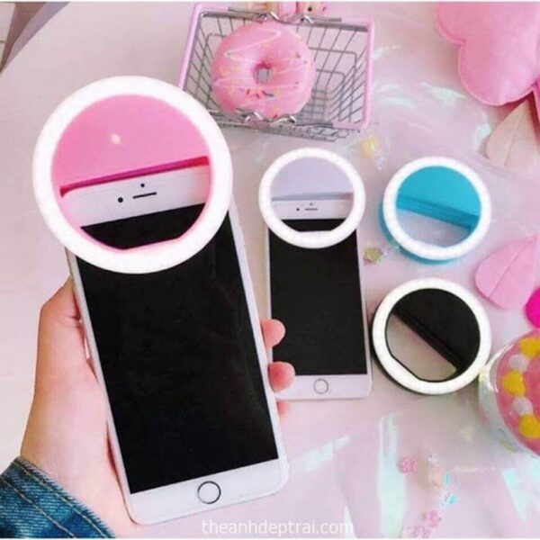 Mobile Selfie Light | Selfie Ring Light Small For Mobile (Pink) | USB Small Ring Light | Rechargeable Selfie Ring Light | Portable Flash Light