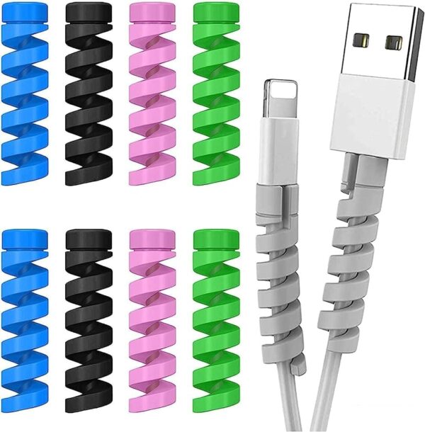 Charging cable protector | Spiral Silicone Cable Protector | Silicone cable protector | Hands free Wire Protector | Wire Protector | Mouse Cable Protector