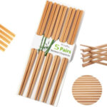 Chopsticks ( Pack of 5) | Bamboo Chopsticks | Chinese Chopsticks | Natural Bamboo Chopsticks | Reuseable Chopsticks | Wooden Chopsticks