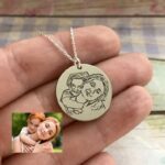 personalized picture sketch pendant, customized picture engraved locket, customized jewellery, personalized jewelry